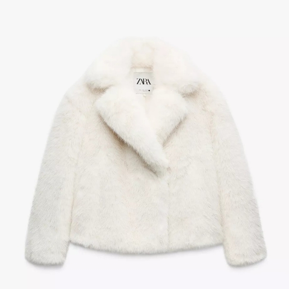 New Zara FAUX FUR JACKET ZW COLLECTION - Picture 11 of 13